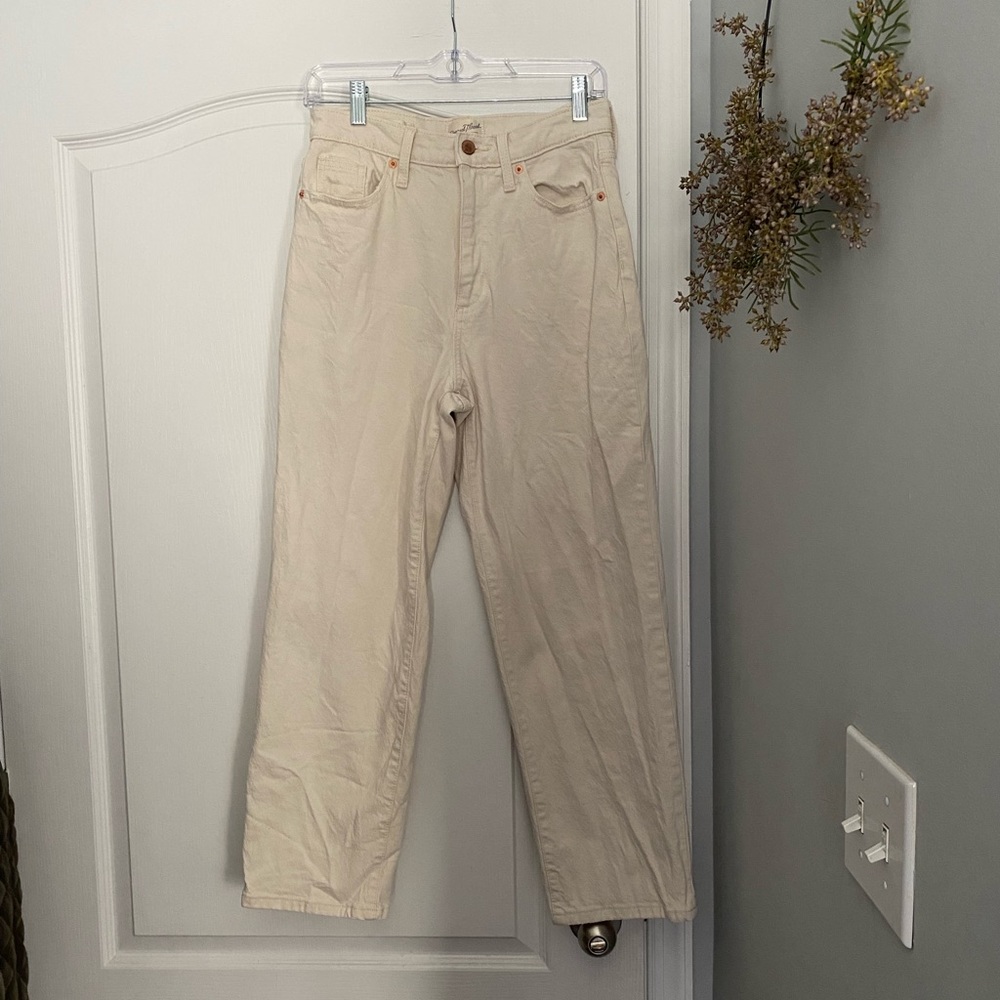 Cream Vintage Straight Jeans